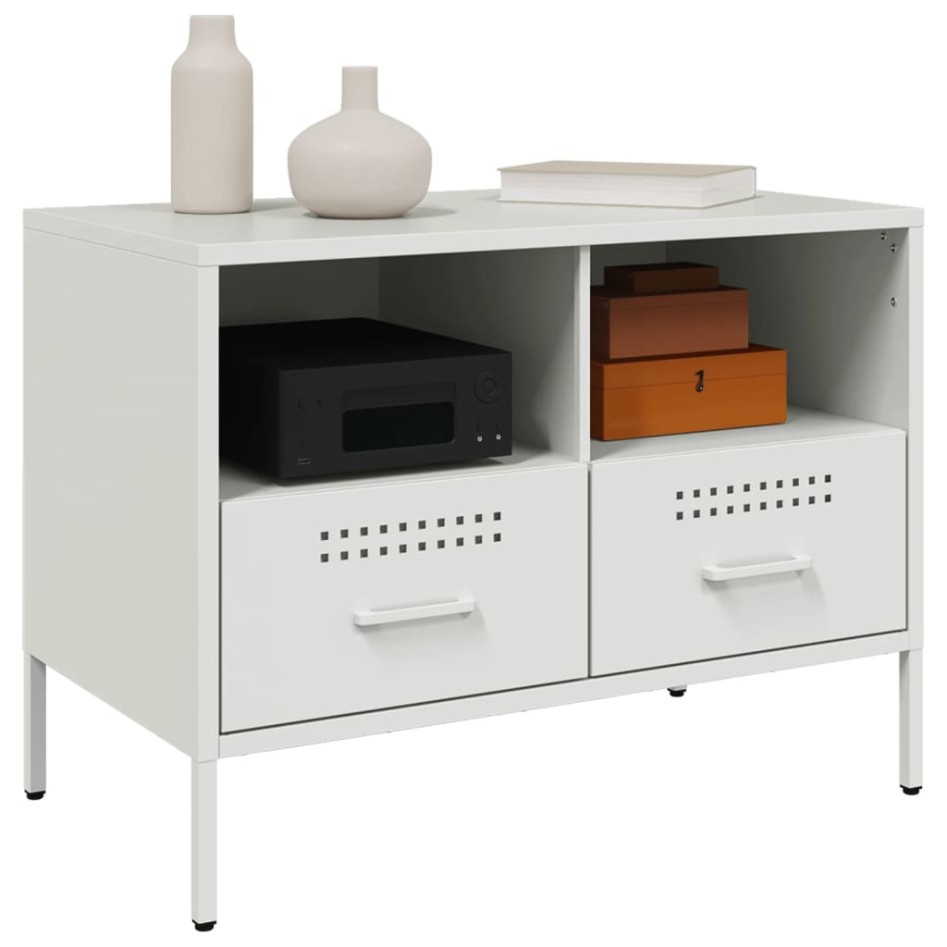Muebles para TV 2 unidades acero blanco 68x39x50,5