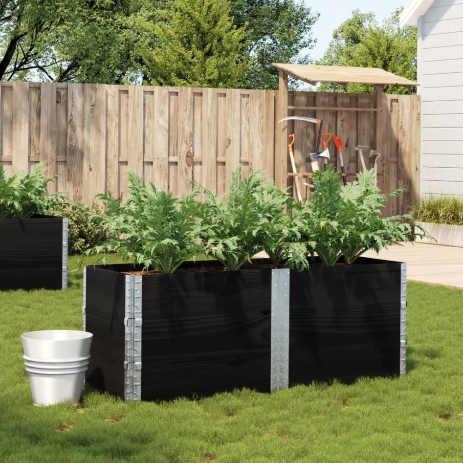 Jardinera de madera maciza de pino negro 150x50