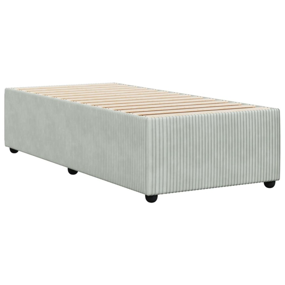 Estructura de cama sin colchón terciopelo gris claro 90x200