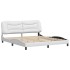 Estructura de cama cabecero cuero sintético blanco 180x200