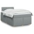 Cama box spring con colchón tela gris claro 120x200