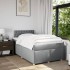 Cama box spring con colchón tela gris claro 120x200