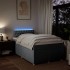 Cama box spring con colchón tela gris claro 120x200