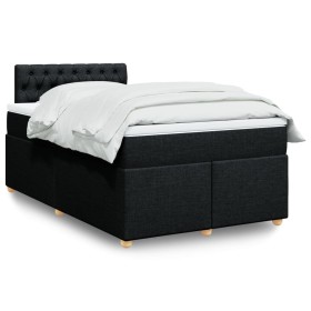 Cama box spring con colchón tela negro 120x200