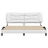 Estructura de cama cabecero cuero sintético blanco 180x200