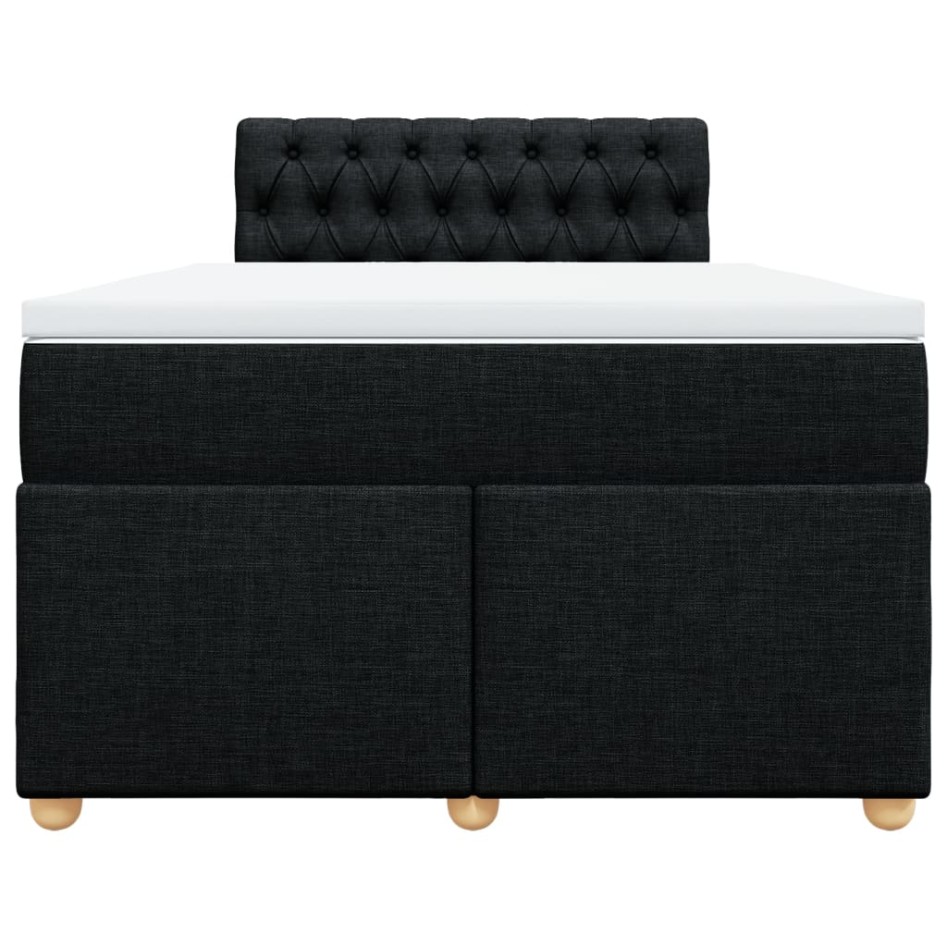 Cama box spring con colchón tela negro 120x200
