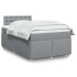 Cama box spring con colchón tela gris claro 120x200