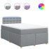 Cama box spring con colchón tela gris claro 120x200