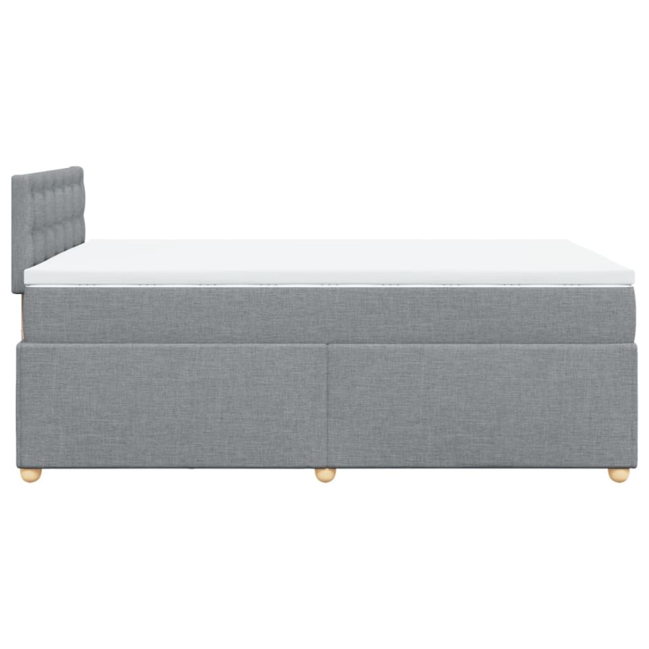 Cama box spring con colchón tela gris claro 120x200