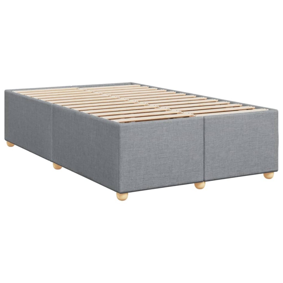 Cama box spring con colchón tela gris claro 120x200