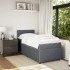 Cama box spring con colchón terciopelo gris oscuro 90x190