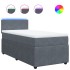 Cama box spring con colchón terciopelo gris oscuro 90x200