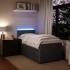 Cama box spring con colchón terciopelo gris oscuro 90x200