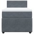 Cama box spring con colchón terciopelo gris oscuro 90x200