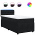 Cama box spring con colchón terciopelo negro 90x200