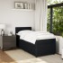Cama box spring con colchón terciopelo negro 90x200