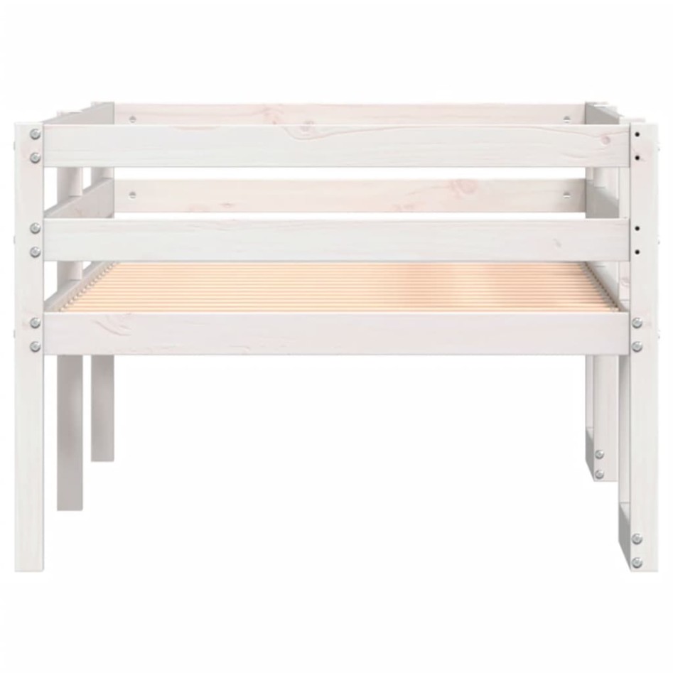 Estructura de cama de niños madera maciza pino blanco 75x190