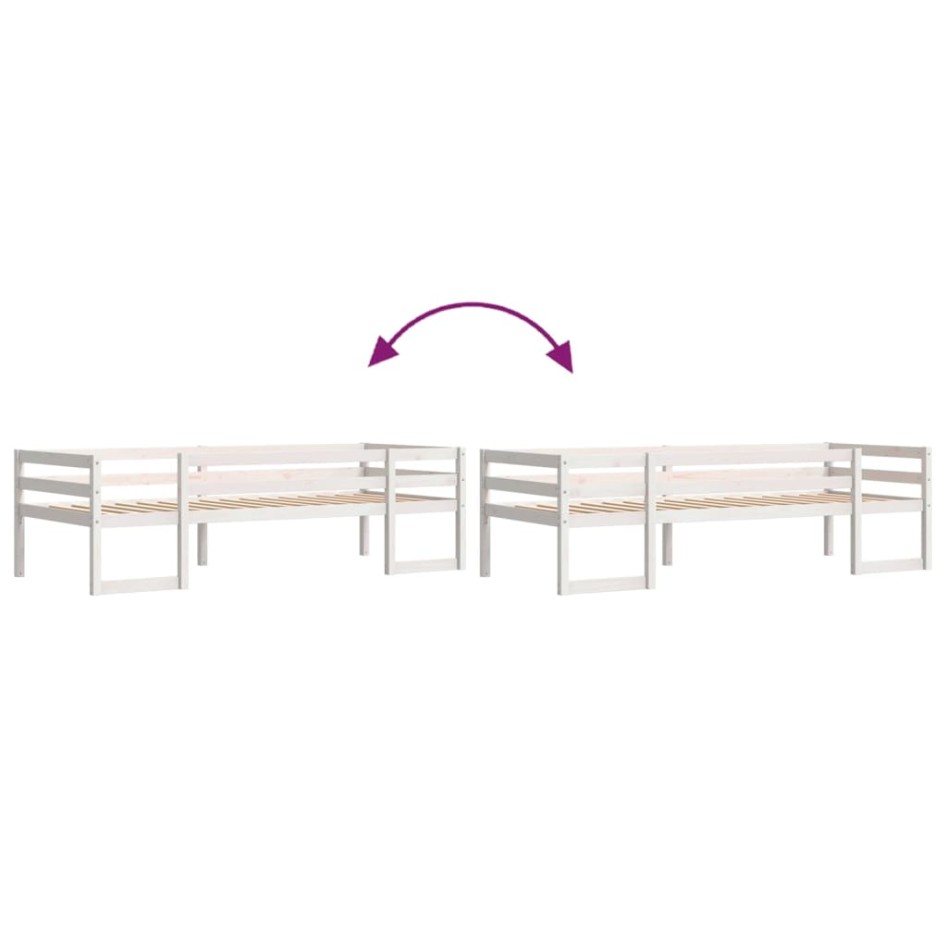 Estructura de cama de niños madera maciza pino blanco 75x190