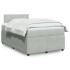 Cama box spring con colchón terciopelo gris claro 120x190