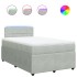 Cama box spring con colchón terciopelo gris claro 120x190