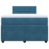 Cama box spring con colchón terciopelo azul 120x190