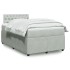 Cama box spring con colchón terciopelo gris claro 120x190