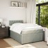 Cama box spring con colchón terciopelo gris claro 120x190