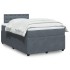 Cama box spring con colchón terciopelo gris oscuro 120x190