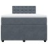 Cama box spring con colchón terciopelo gris oscuro 120x190