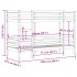Litera de madera maciza de pino 90x200