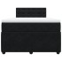 Cama box spring con colchón terciopelo negro 120x190