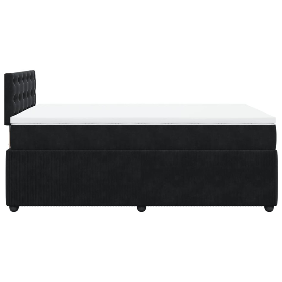 Cama box spring con colchón terciopelo negro 120x190