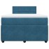 Cama box spring con colchón terciopelo azul 120x200