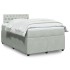 Cama box spring con colchón terciopelo gris claro 120x200