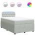 Cama box spring con colchón terciopelo gris claro 120x200