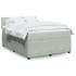 Cama box spring con colchón terciopelo gris claro 140x190