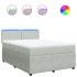 Cama box spring con colchón terciopelo gris claro 140x190