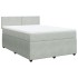 Cama box spring con colchón terciopelo gris claro 140x190