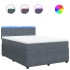 Cama box spring con colchón terciopelo gris oscuro 140x190