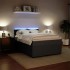 Cama box spring con colchón terciopelo gris oscuro 140x190