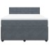 Cama box spring con colchón terciopelo gris oscuro 140x190