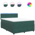 Cama box spring con colchón terciopelo verde oscuro 140x190
