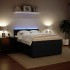 Cama box spring con colchón terciopelo negro 140x190