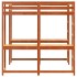 Cama alta con escritorio y escalera madera marrón 140x200