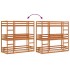 Litera triple de madera maciza de pino marrón cera 90x190