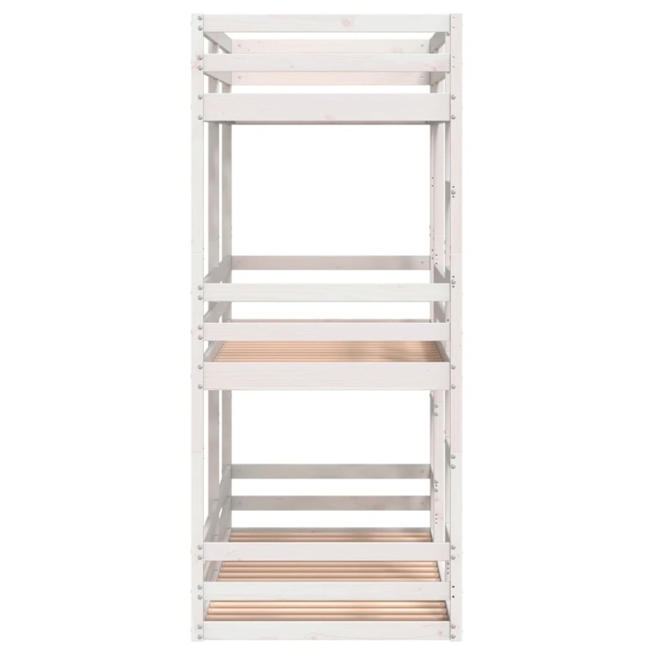 Litera triple de madera maciza de pino 80x200