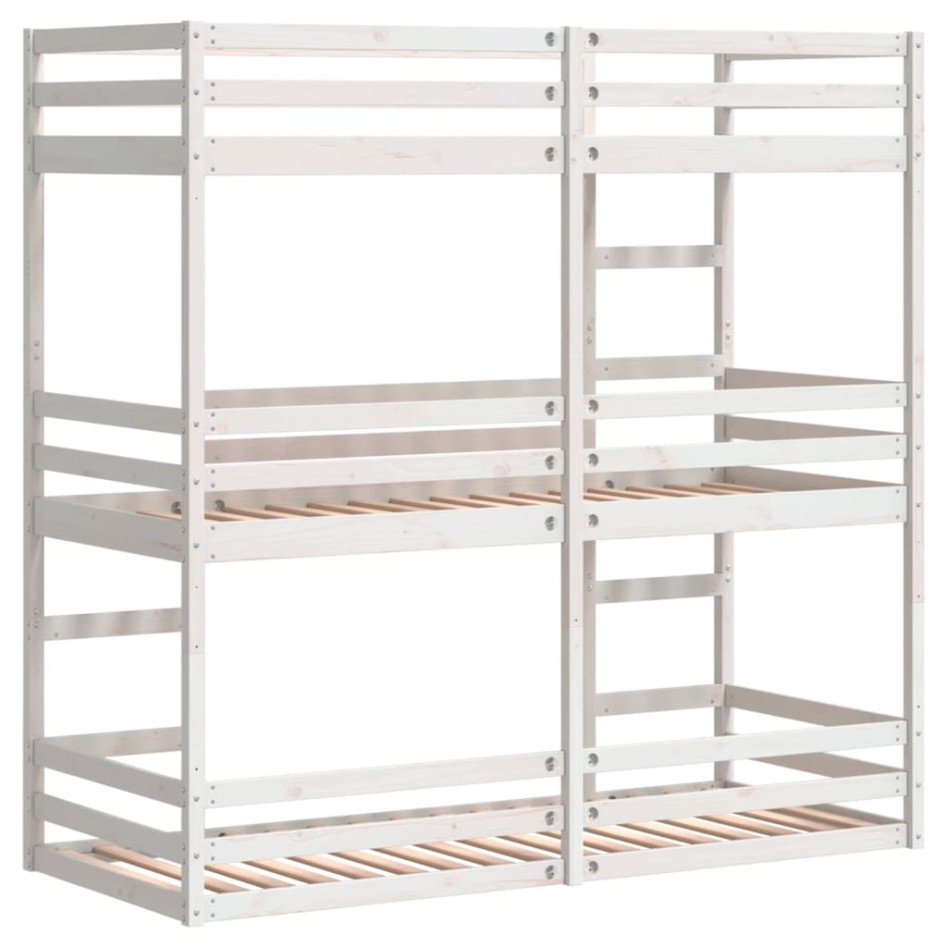 Litera triple de madera maciza de pino 80x200