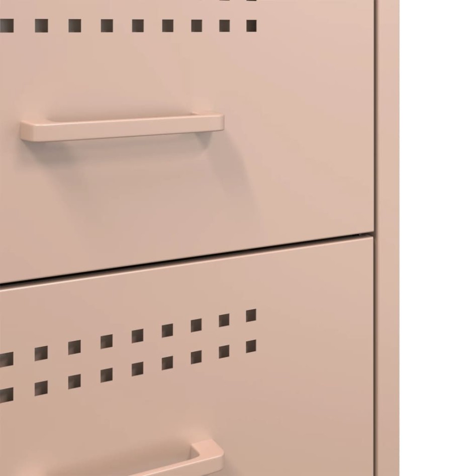 Mesitas de noche 2 unidades acero rosa 36x39x50,5