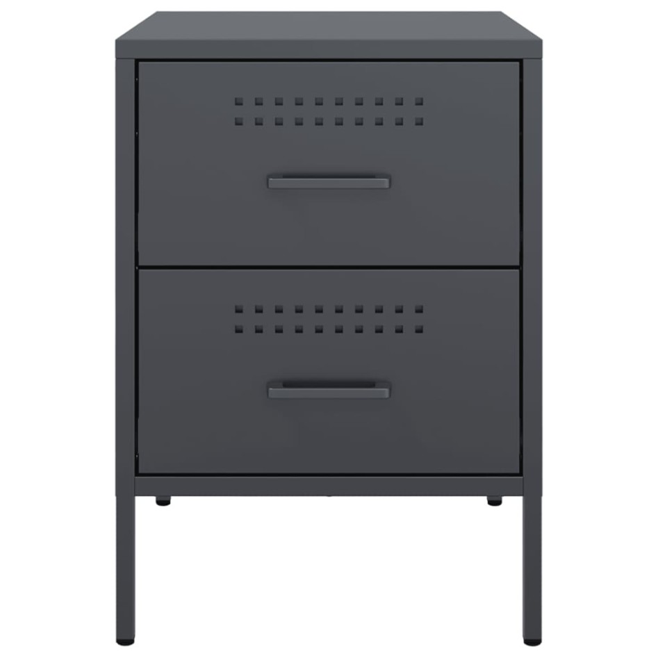 Mesitas de noche 2 unidades acero gris antracita 36x39x50,5