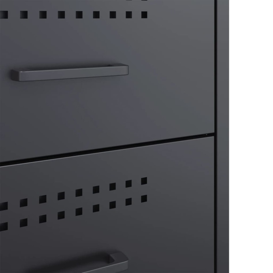 Mesitas de noche 2 unidades acero gris antracita 36x39x50,5